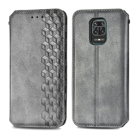 Coque Portefeuille Livre Cuir Etui Clapet S01D pour Xiaomi Redmi Note 9S Gris