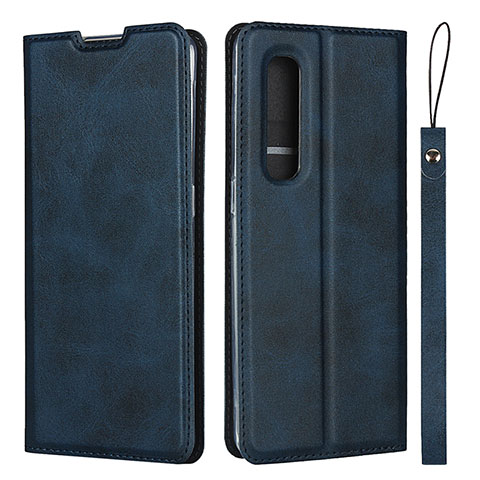 Coque Portefeuille Livre Cuir Etui Clapet S02 pour Oppo Find X2 Pro Bleu