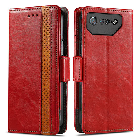 Coque Portefeuille Livre Cuir Etui Clapet S02D pour Asus ROG Phone 7 Pro Rouge