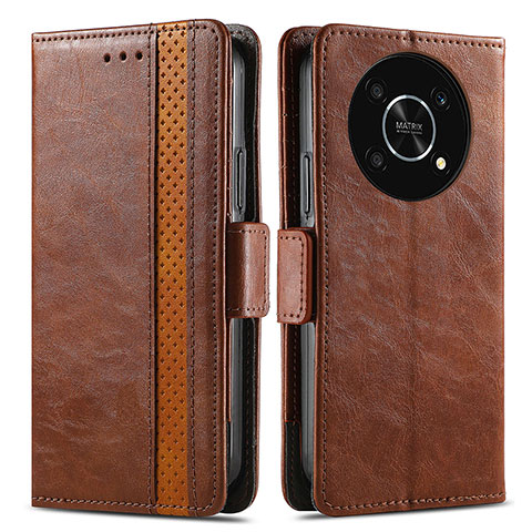 Coque Portefeuille Livre Cuir Etui Clapet S02D pour Huawei Enjoy 50 Pro Marron