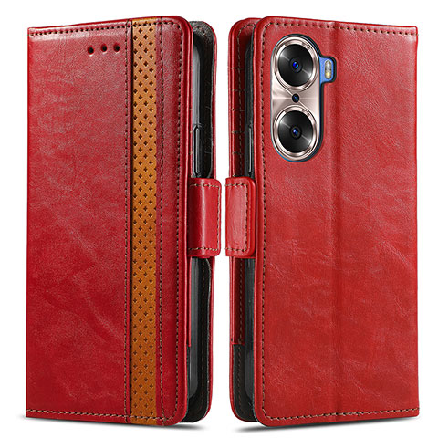 Coque Portefeuille Livre Cuir Etui Clapet S02D pour Huawei Honor 60 5G Rouge