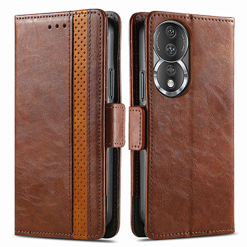 Coque Portefeuille Livre Cuir Etui Clapet S02D pour Huawei Honor 80 5G Marron