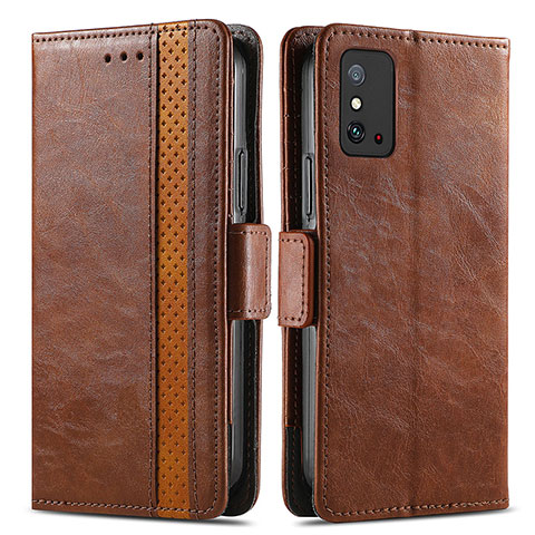 Coque Portefeuille Livre Cuir Etui Clapet S02D pour Huawei Honor X10 Max 5G Marron