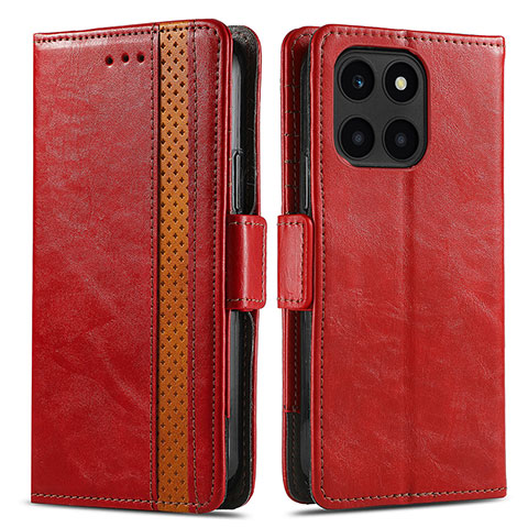 Coque Portefeuille Livre Cuir Etui Clapet S02D pour Huawei Honor X6a Rouge