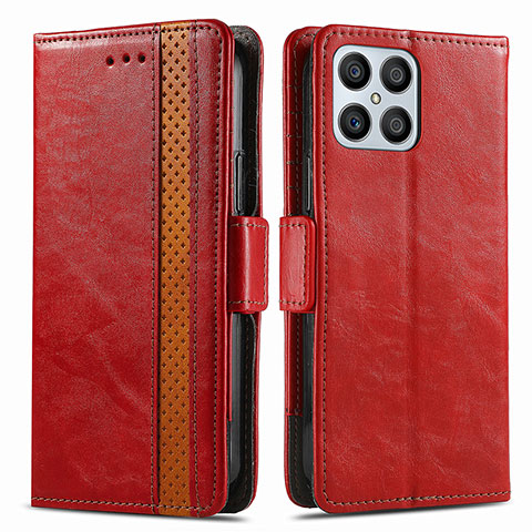 Coque Portefeuille Livre Cuir Etui Clapet S02D pour Huawei Honor X8 4G Rouge