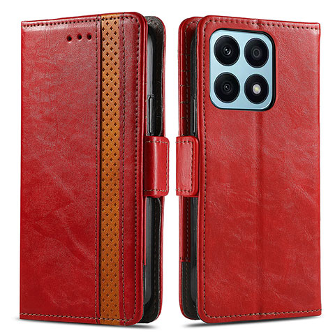 Coque Portefeuille Livre Cuir Etui Clapet S02D pour Huawei Honor X8a 4G Rouge