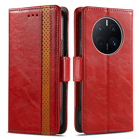 Coque Portefeuille Livre Cuir Etui Clapet S02D pour Huawei Mate 50 Pro Rouge