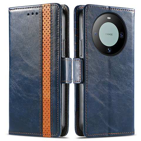 Coque Portefeuille Livre Cuir Etui Clapet S02D pour Huawei Mate 60 Pro+ Plus Bleu