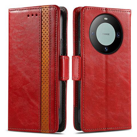 Coque Portefeuille Livre Cuir Etui Clapet S02D pour Huawei Mate 60 Rouge