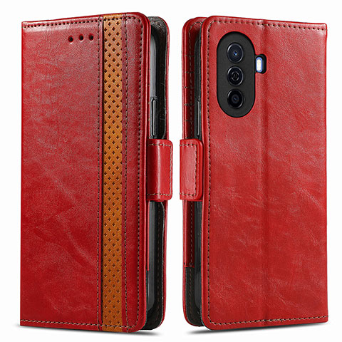 Coque Portefeuille Livre Cuir Etui Clapet S02D pour Huawei Nova Y70 Plus Rouge