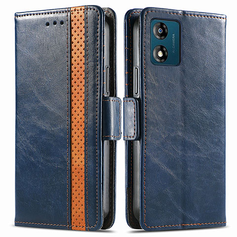 Coque Portefeuille Livre Cuir Etui Clapet S02D pour Motorola Moto E13 Bleu