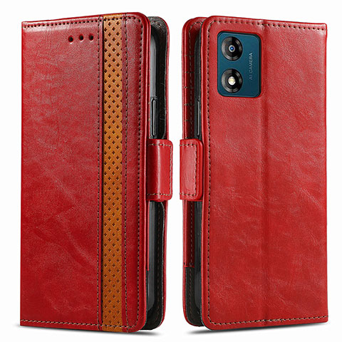 Coque Portefeuille Livre Cuir Etui Clapet S02D pour Motorola Moto E13 Rouge