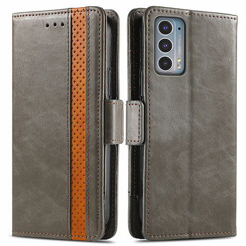 Coque Portefeuille Livre Cuir Etui Clapet S02D pour Motorola Moto Edge 20 5G Gris