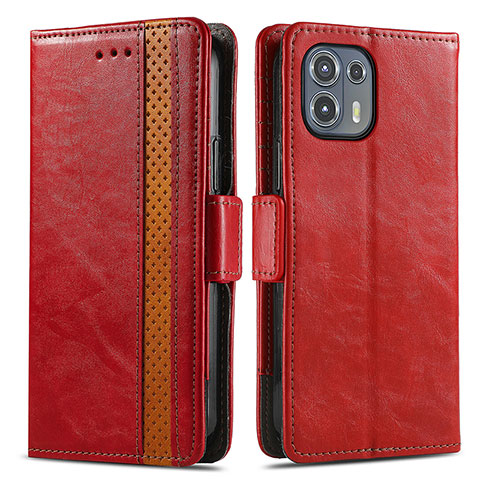 Coque Portefeuille Livre Cuir Etui Clapet S02D pour Motorola Moto Edge 20 Lite 5G Rouge