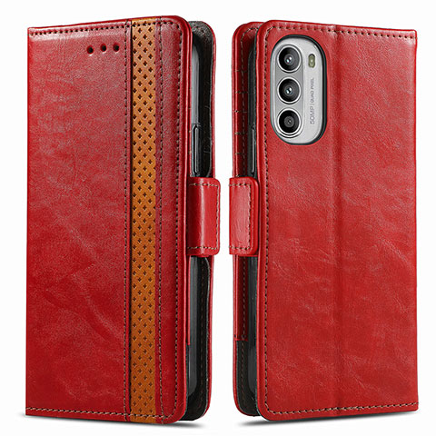 Coque Portefeuille Livre Cuir Etui Clapet S02D pour Motorola Moto Edge (2022) 5G Rouge