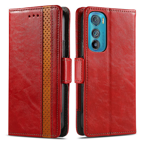 Coque Portefeuille Livre Cuir Etui Clapet S02D pour Motorola Moto Edge 30 5G Rouge