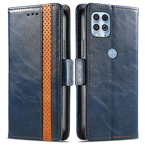 Coque Portefeuille Livre Cuir Etui Clapet S02D pour Motorola Moto Edge S 5G Bleu