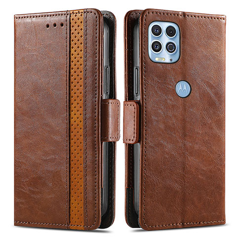 Coque Portefeuille Livre Cuir Etui Clapet S02D pour Motorola Moto Edge S 5G Marron