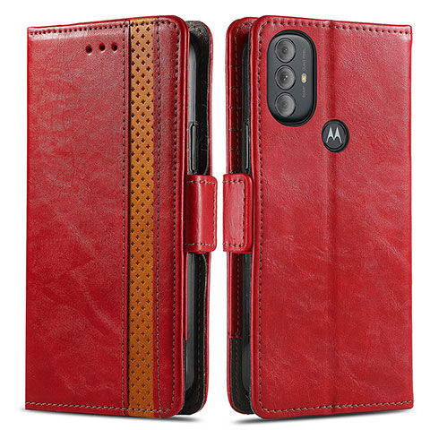 Coque Portefeuille Livre Cuir Etui Clapet S02D pour Motorola Moto G Play Gen 2 Rouge