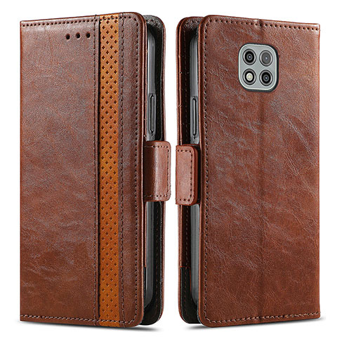 Coque Portefeuille Livre Cuir Etui Clapet S02D pour Motorola Moto G Power (2021) Marron