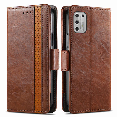 Coque Portefeuille Livre Cuir Etui Clapet S02D pour Motorola Moto G Stylus (2021) Marron