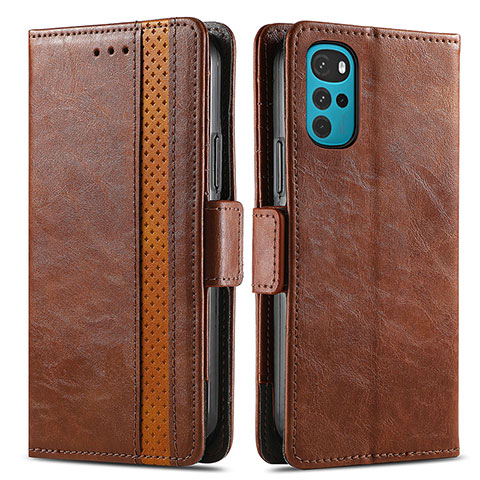 Coque Portefeuille Livre Cuir Etui Clapet S02D pour Motorola Moto G22 Marron