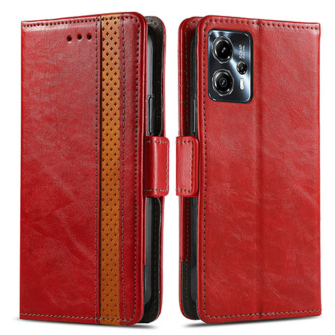 Coque Portefeuille Livre Cuir Etui Clapet S02D pour Motorola Moto G23 Rouge