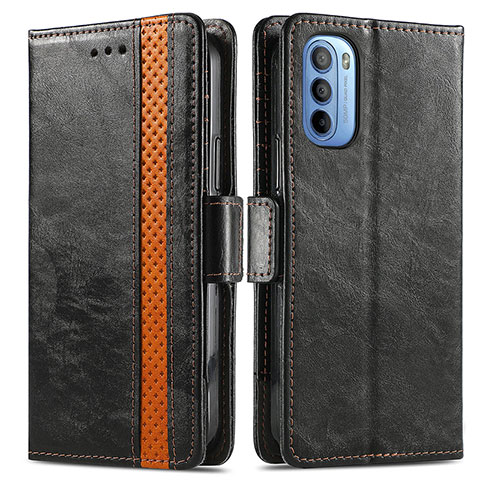 Coque Portefeuille Livre Cuir Etui Clapet S02D pour Motorola Moto G31 Noir