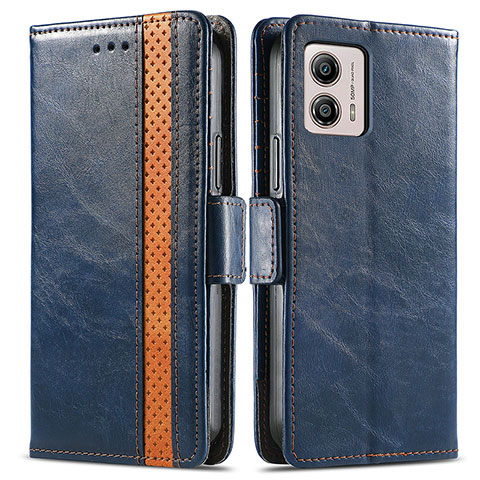 Coque Portefeuille Livre Cuir Etui Clapet S02D pour Motorola Moto G53 5G Bleu