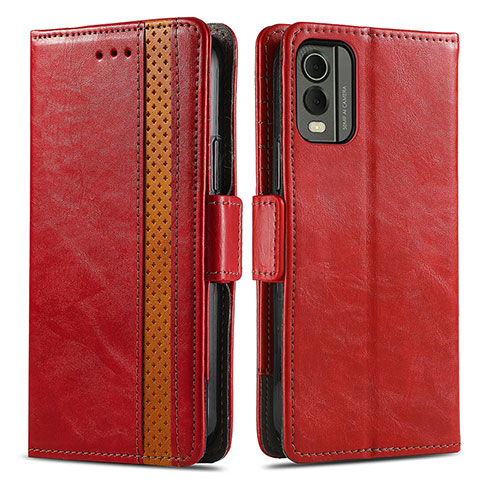 Coque Portefeuille Livre Cuir Etui Clapet S02D pour Nokia C210 Rouge