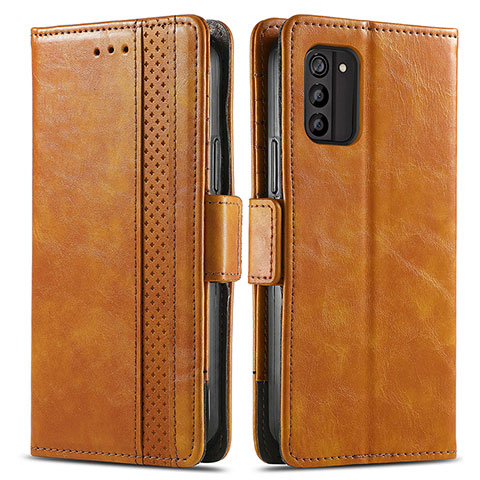 Coque Portefeuille Livre Cuir Etui Clapet S02D pour Nokia G100 Brun Clair