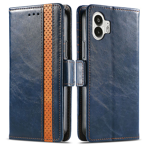 Coque Portefeuille Livre Cuir Etui Clapet S02D pour Nothing Phone 2 Bleu