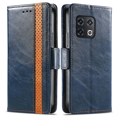 Coque Portefeuille Livre Cuir Etui Clapet S02D pour OnePlus 10 Pro 5G Bleu