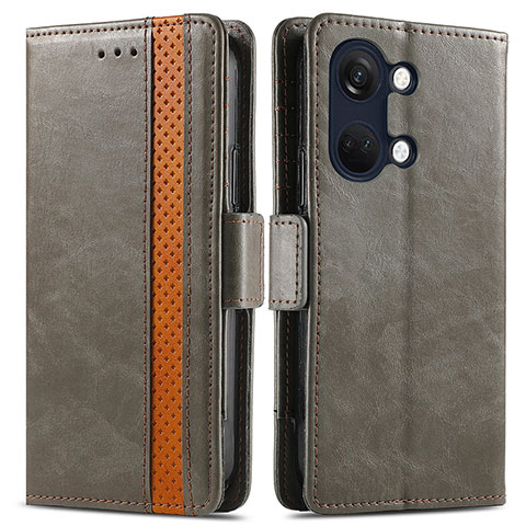 Coque Portefeuille Livre Cuir Etui Clapet S02D pour OnePlus Ace 2V 5G Gris