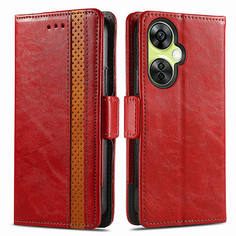 Coque Portefeuille Livre Cuir Etui Clapet S02D pour OnePlus Nord CE 3 5G Rouge