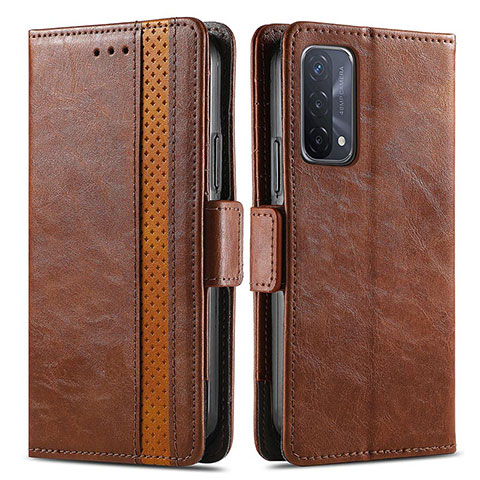 Coque Portefeuille Livre Cuir Etui Clapet S02D pour OnePlus Nord N200 5G Marron