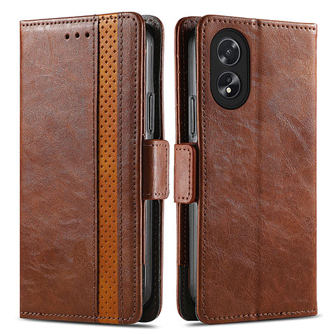 Coque Portefeuille Livre Cuir Etui Clapet S02D pour Oppo A38 Marron