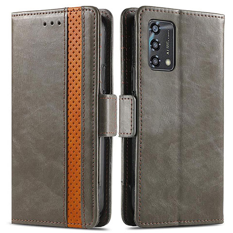 Coque Portefeuille Livre Cuir Etui Clapet S02D pour Oppo A74 4G Gris