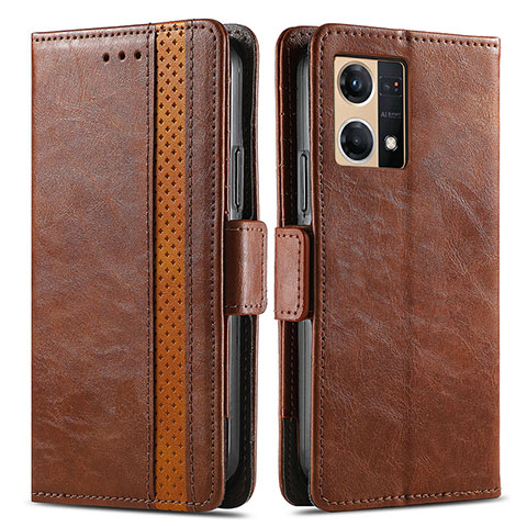 Coque Portefeuille Livre Cuir Etui Clapet S02D pour Oppo F21 Pro 4G Marron