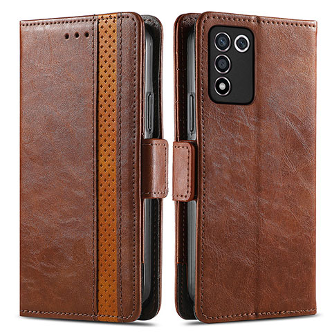 Coque Portefeuille Livre Cuir Etui Clapet S02D pour Oppo K9S 5G Marron