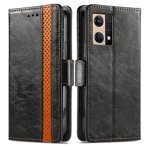 Coque Portefeuille Livre Cuir Etui Clapet S02D pour Oppo Reno8 4G Noir