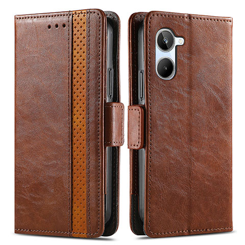 Coque Portefeuille Livre Cuir Etui Clapet S02D pour Realme 10 4G Marron