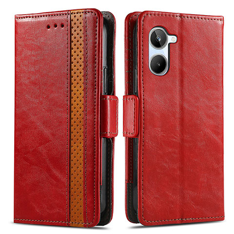 Coque Portefeuille Livre Cuir Etui Clapet S02D pour Realme 10 4G Rouge