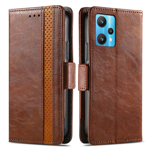 Coque Portefeuille Livre Cuir Etui Clapet S02D pour Realme 9 4G Marron