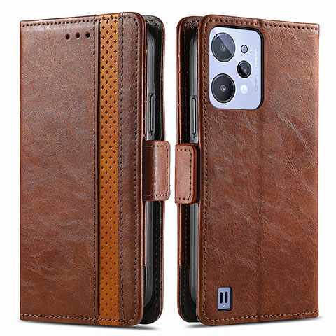 Coque Portefeuille Livre Cuir Etui Clapet S02D pour Realme C31 Marron