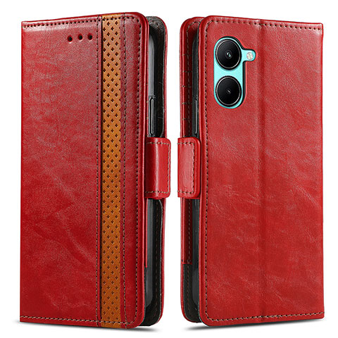 Coque Portefeuille Livre Cuir Etui Clapet S02D pour Realme C33 Rouge