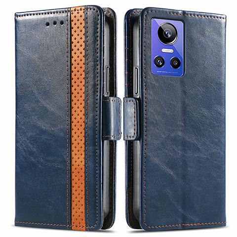 Coque Portefeuille Livre Cuir Etui Clapet S02D pour Realme GT Neo3 5G Bleu