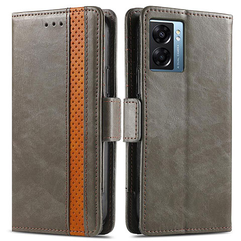 Coque Portefeuille Livre Cuir Etui Clapet S02D pour Realme V23 5G Gris