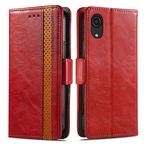 Coque Portefeuille Livre Cuir Etui Clapet S02D pour Samsung Galaxy A03 Core Rouge