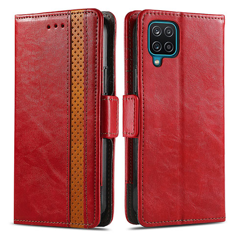 Coque Portefeuille Livre Cuir Etui Clapet S02D pour Samsung Galaxy A12 5G Rouge